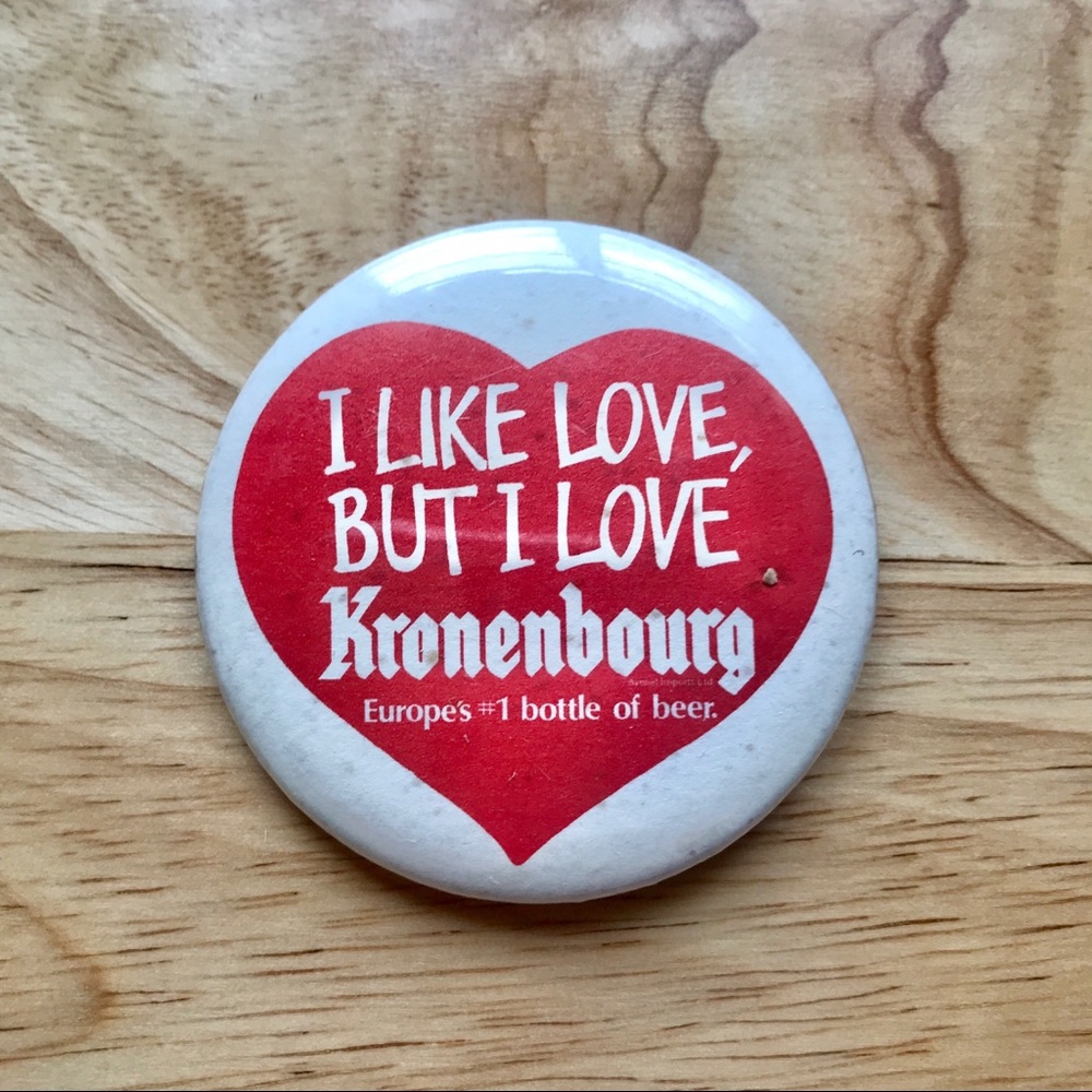 Vintage KRONENBOURG Beer ❤️ Pinback Button